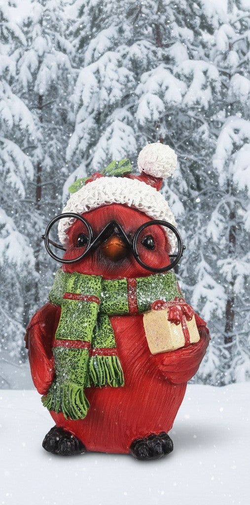 Resin Cardinal with Glasses Tabletop Decor, 2 Ast,