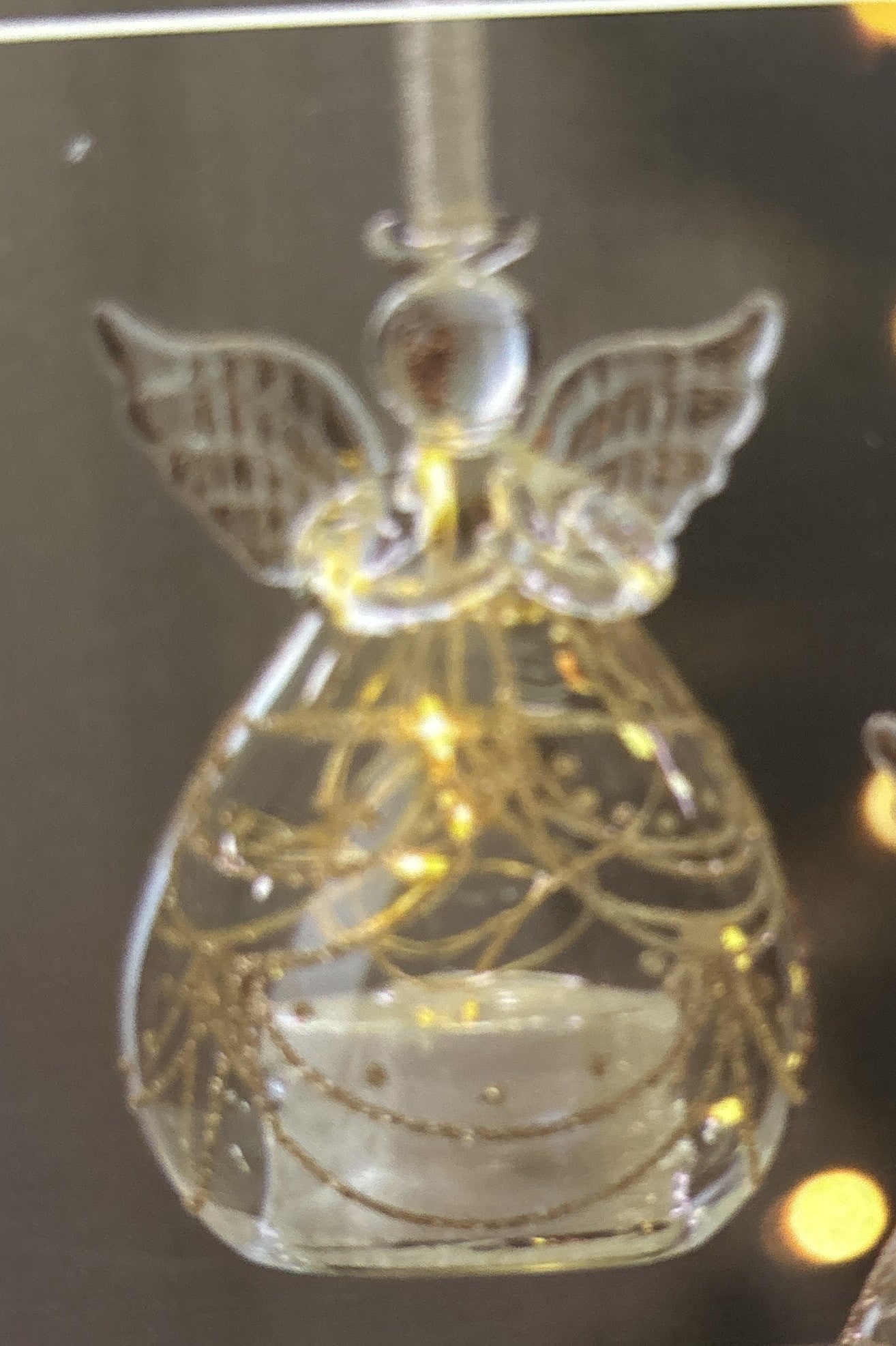 Luxury LED Angel Glass Ornament