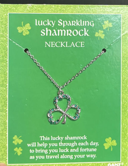 lucky sparkling shamrock necklac