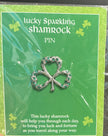 lucky sparkling shamrock pin