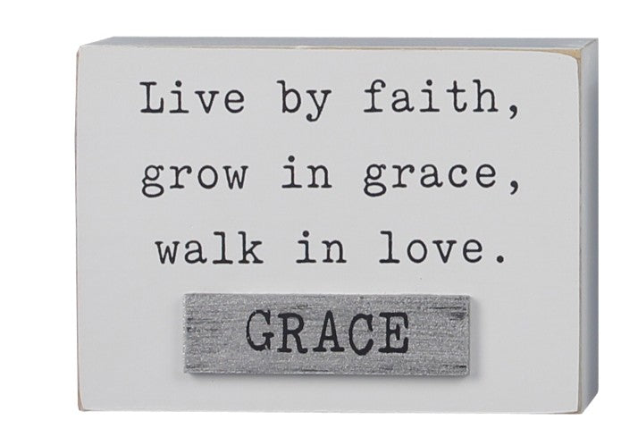 Wooded tabletop with inspirational sayings