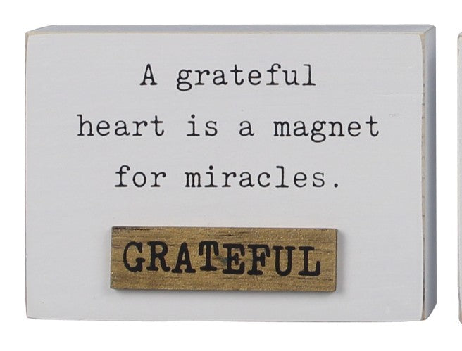 Wooded tabletop with inspirational sayings