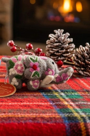 Hand Made Wool Elephant Ornaments