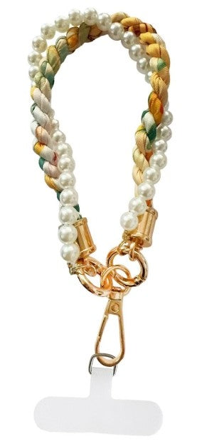 Braided Phone Wristlet with Pearls