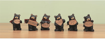Resin winter mini bear figurine