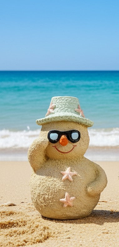 Resin Coastal Christmas Sand Snowman