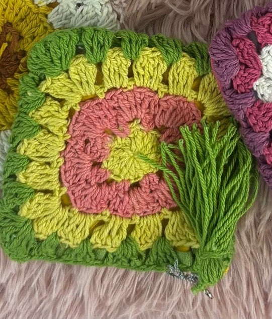 Crochet Flower Granny Square Coin Purse
