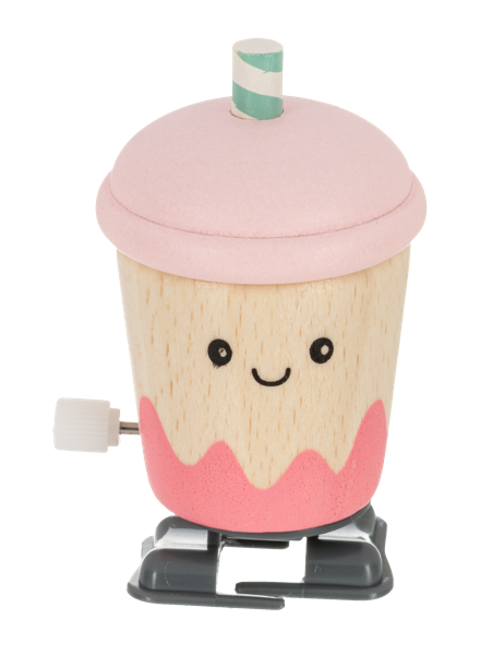 Wooden wind up walking cups