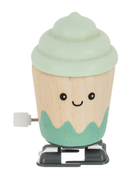 Wooden wind up walking cups