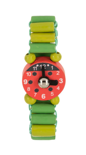 Wooden spring play watch for kids 3+