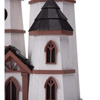 Three Tower Castle Birdhouse with Dragon Weathervane
