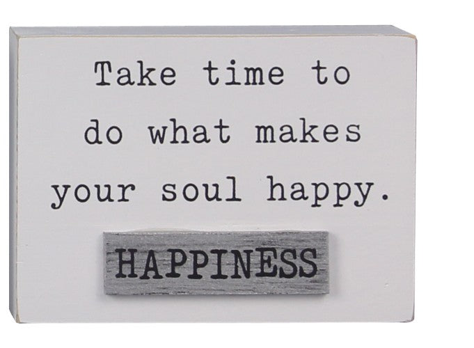 Wooded tabletop with inspirational sayings