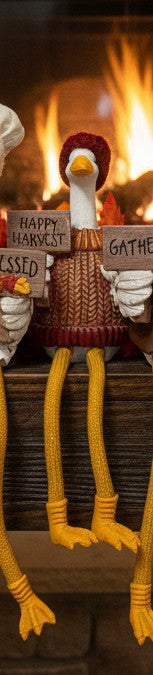 Festive Fall Goose Shelf Sitter