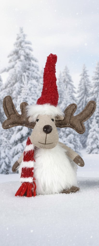 Christmas Fabric Sitting Moose