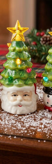 LED Ceramic Christmas Tree with holiday character base