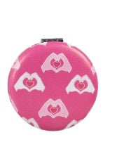Heart design mirror compact