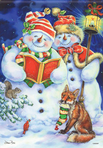 Snowy Carols Snowman Flag