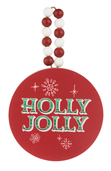 Christmas Text with Beaded Hanger Ornament