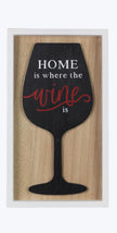 Wood Framed Wall Sign with Wine Glass 3D Lift