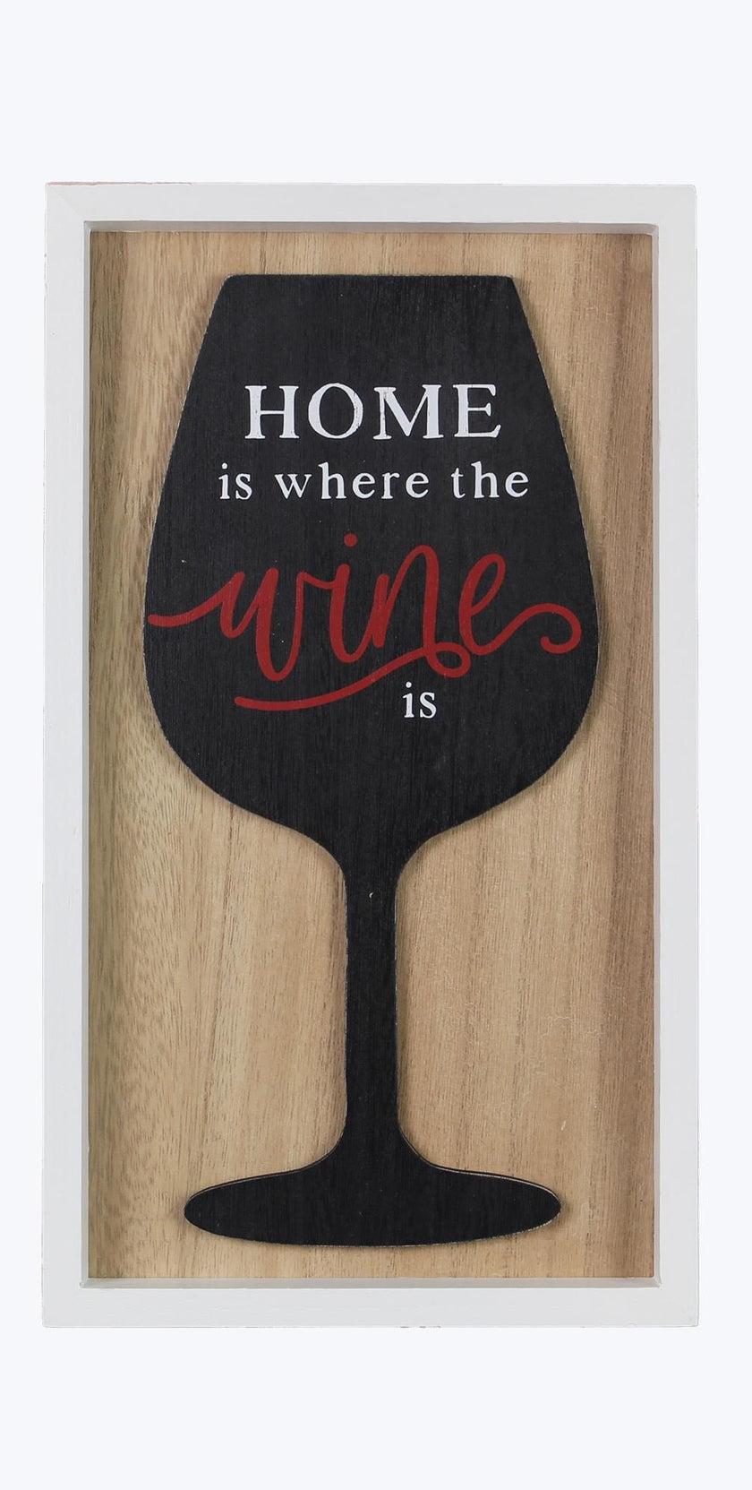 Wood Framed Wall Sign with Wine Glass 3D Lift