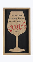 Wood Framed Wall Sign with Wine Glass 3D Lift