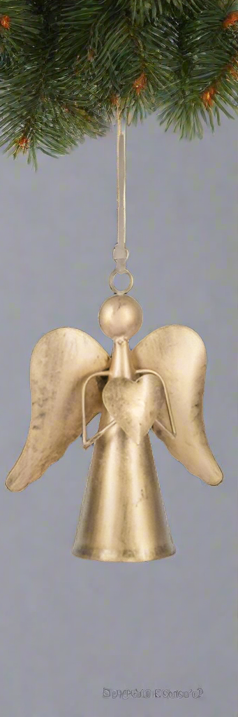 Large Gold Angel Bell Ornament