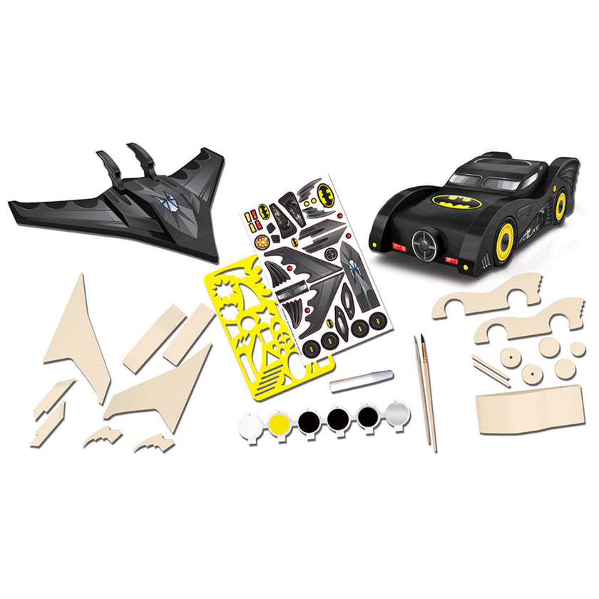 Batman - Batmobile & Batwing Wood Craft Kit-3y+