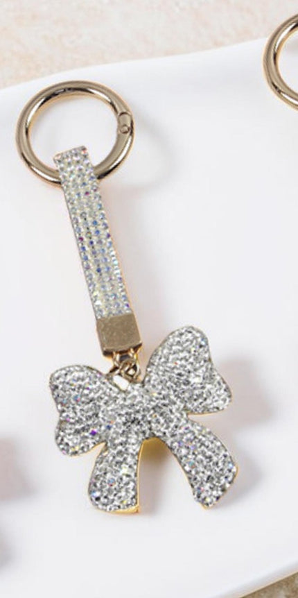 Bedazzled Bow Purse Charm/Key Ring