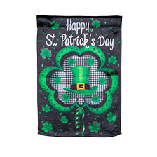 Welcome St Pats Lustre Garden Flag; Polyester 12.5