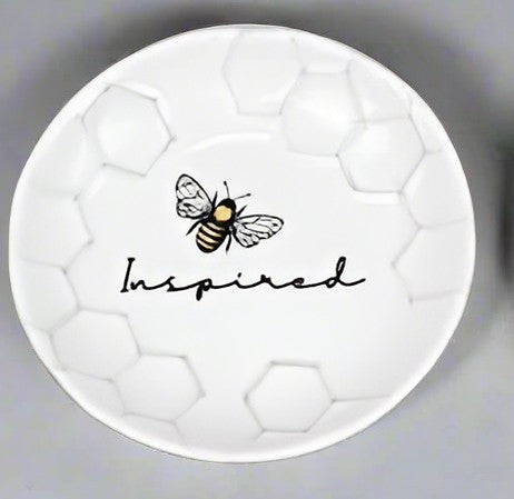Ceramic Honey Bee Trinket Dish