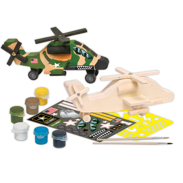 U.S. Army - Apache Helicopter Wood Paint Kit-3y+