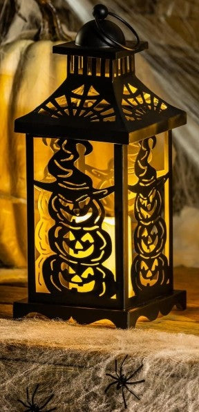 Metal Halloween Lantern with LED Candle