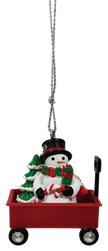 Snowman in wagon ornament
