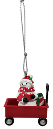 Snowman in wagon ornament