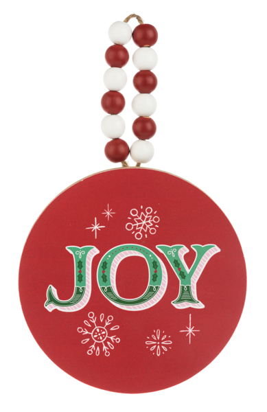 Christmas Text with Beaded Hanger Ornament
