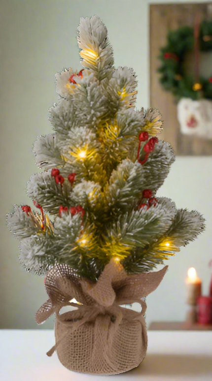 Light up table top pine tree