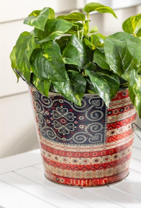 Americana BOHO Metal Planter