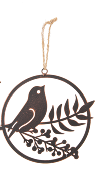 Round Bird on Branch Wall Decor