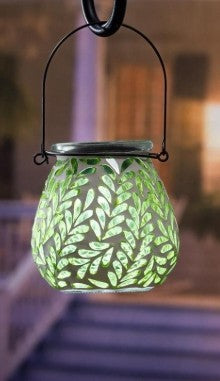 Mosaic Glass Floral Solar Lantern