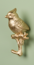 Metallic Cardinal on Branch Wall Hook