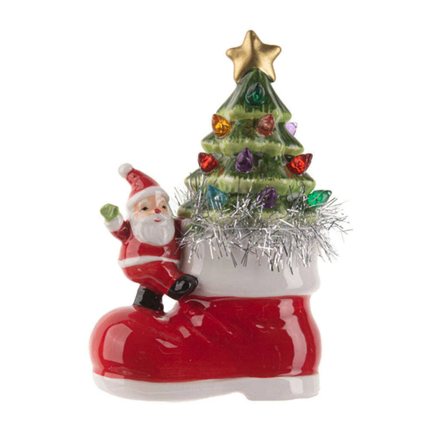 Ceramic Santa or Snowman with LED Tree