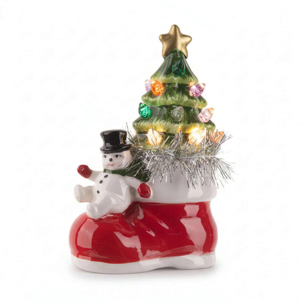 Ceramic Santa or Snowman with LED Tree