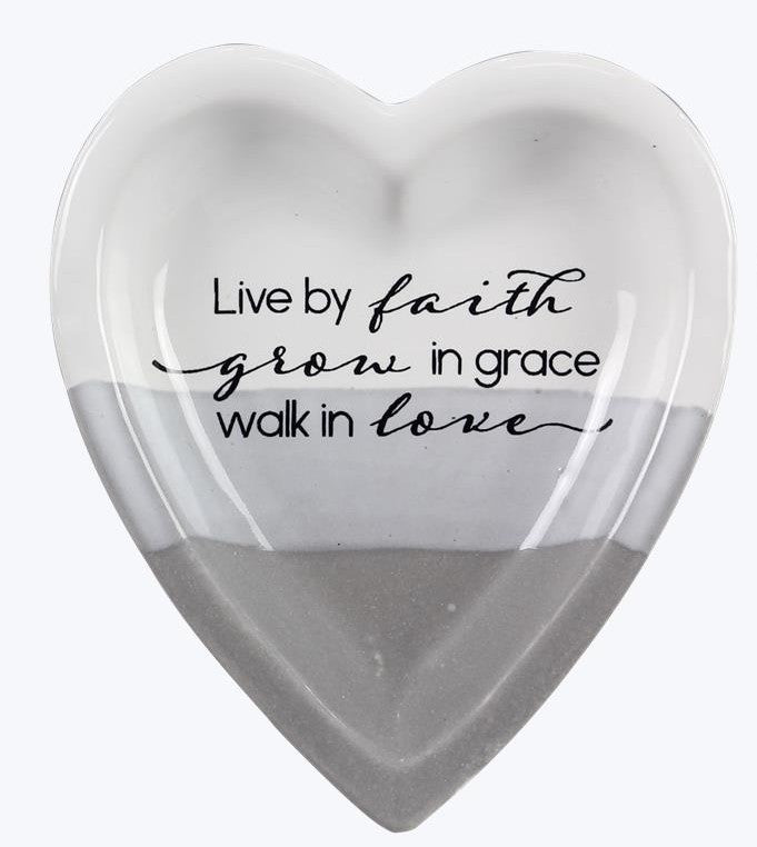Ceramic Heart trinket dish with inspirational quote