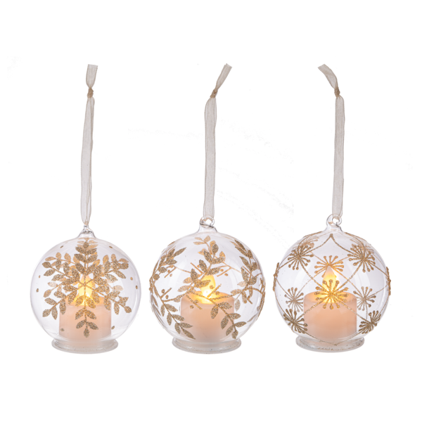 LED Gold Leaf Ball Ornament