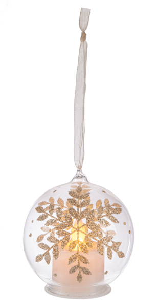 LED Gold Leaf Ball Ornament