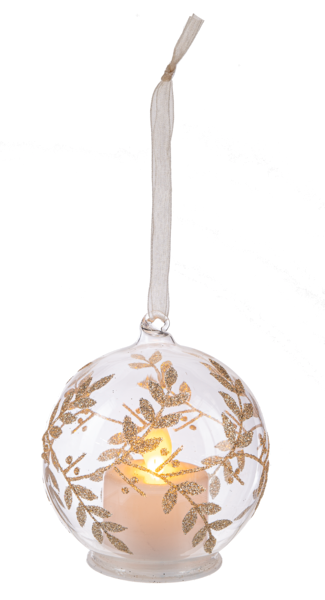 LED Gold Leaf Ball Ornament