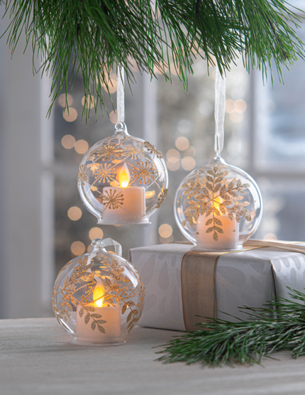 LED Gold Leaf Ball Ornament