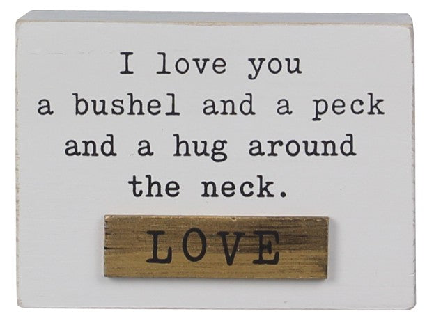 Wooded tabletop with inspirational sayings