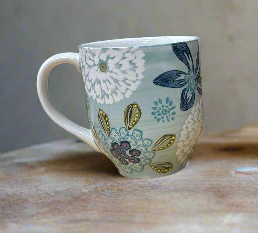 Stoneware Mug with floral design