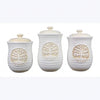 Ceramic Tree of Life 3pc Canister set